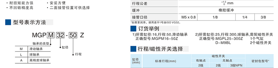 星辰氣缸-MGP系列