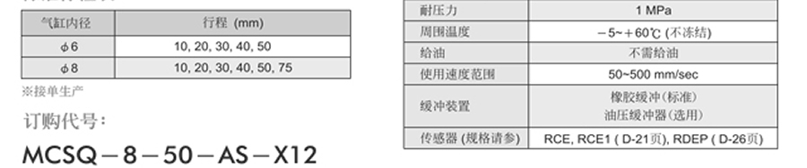 牧氣氣缸-MCSQ系列