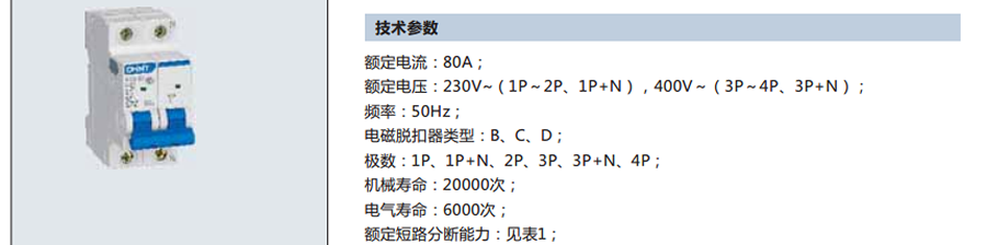 正泰小型斷路器-NXB-80系列