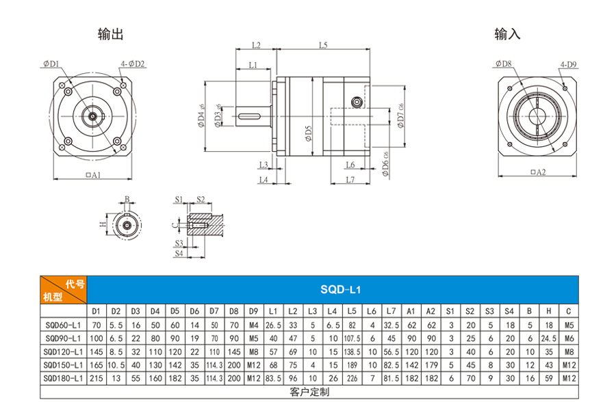 博時德行星減速機  SQD系列