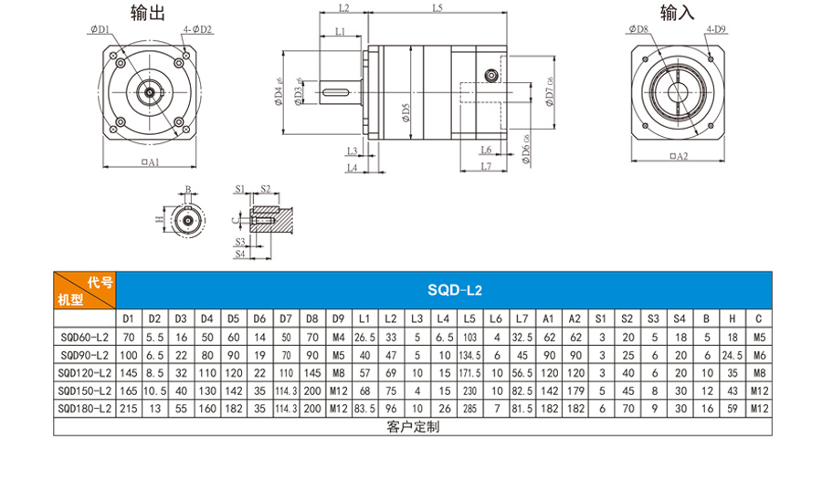 博時德行星減速機  SQD系列